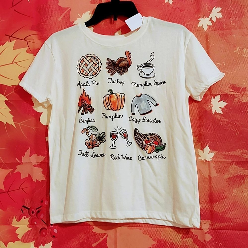 FALL FAVORITES GRAPHIC TEE SHIRT LADIES SIZE S